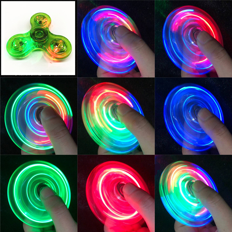 Luminous LED light Fidget Spinner Hand Top Spinners Glow in Dark Light EDC Figet Spiner Finger Stress Relief Toys. 