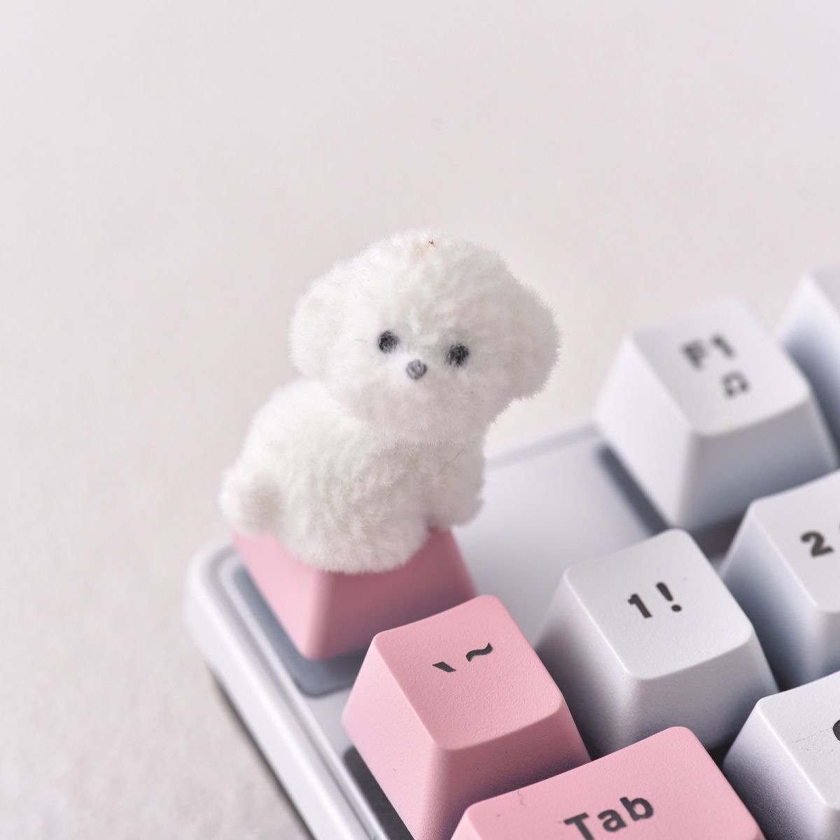 Plucked Teddy Dog Keycaps DIY Handmade Customized Cross Axis Mechanical Keyboard R4 Keycaps Personalized Creative Keycaps. 