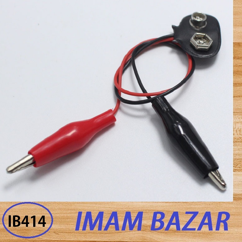 9v Battery Snap with Alligator Clips, 5PCS 9v Battery Connector to Dual Alligator Clips Cable