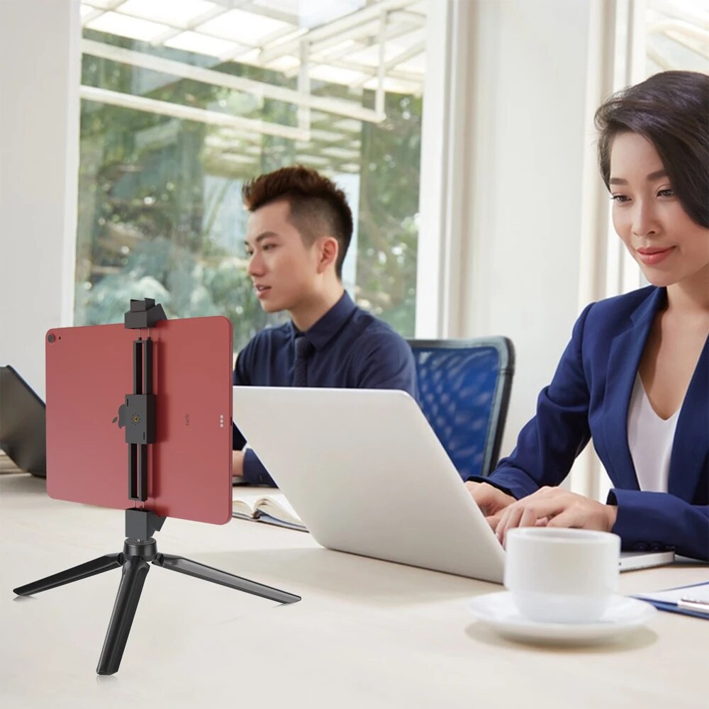 SH Phone Tablet Stand Clamp Universal Adjustable Clip With 1/4 Screws Hole and Cold Shoe Mount Adapter For 12.9/11 inch iPad. 