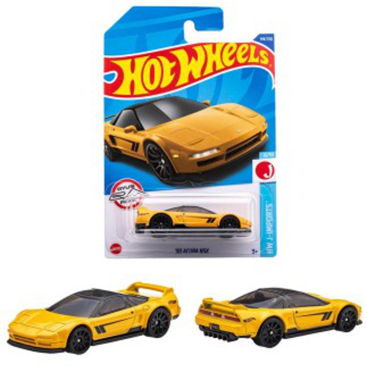 Hot Wheels (Mainline) 90 Acura NSX Yellow, Scale - 1:64