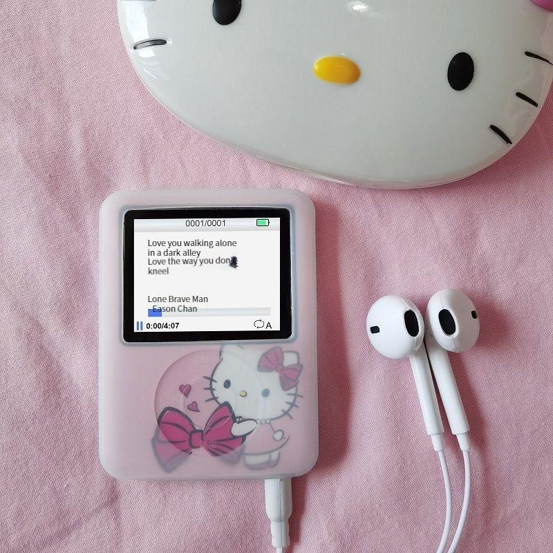 New Style Sanrio Hello Kitty Student Mp3 Anime Figure Sports Portable Mini Music Walkman Kawaii Put Out Listening To Music Gift BunnyGarden