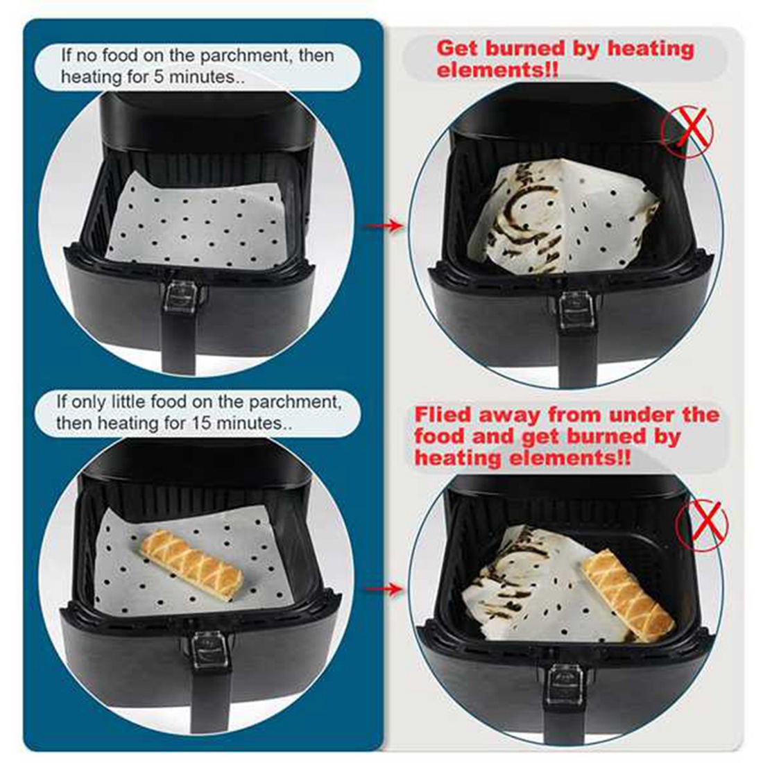 for Cuisine Nut Ninja Air Fryers-100 x Air Fryer Paper Liners-White
