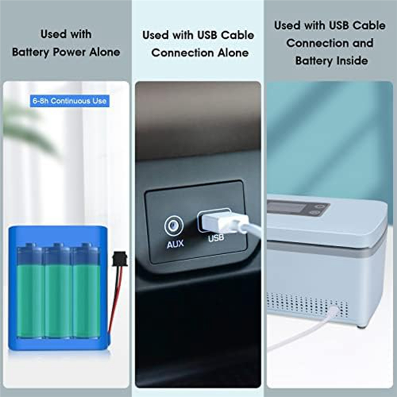 Insulin Cooler Case Insulin Cooler Box Medicine Cooler with Durable Battery, Adjustable Temperature Suitable for Long Flight US Plug. 