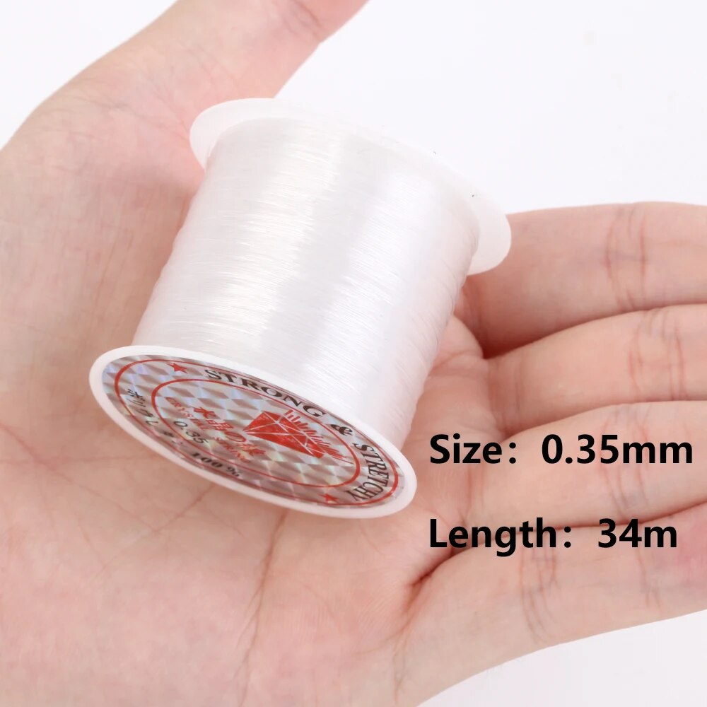 0.2-0.6mm White Fishing Line For Beads Wire Clear Non-Stretch Nylon String Beading Cord Thread For Jewelry Making Supply. 