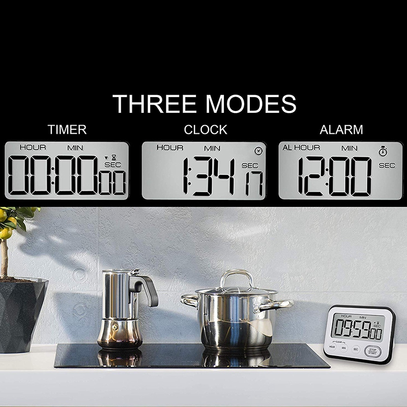 Digital Kitchen Countdown Timer: Teachers Classroom Counter Large LCD Loud Magnetic Clip Kids Simple Clock Mini Small Stopwatch Big Beeper Minute Hour Seconds Cooking Giant. 