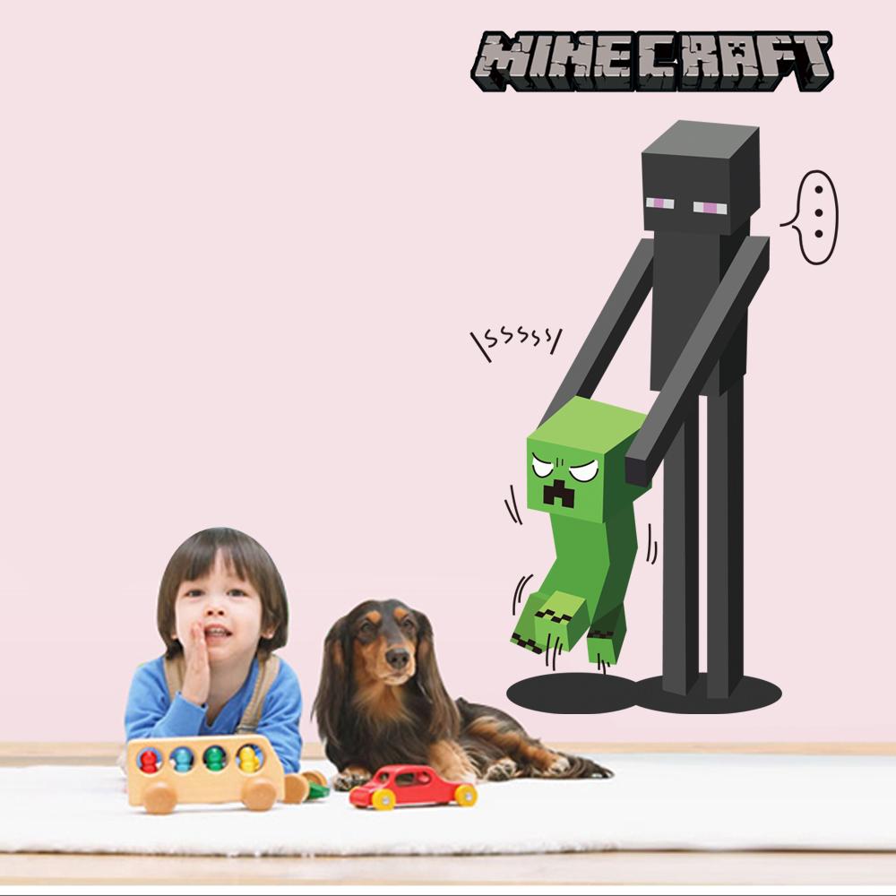 MineCraft Game 3D Enderman Catch Baby Creeper DIY Home Decal Decor Wall Mural Decoration Sticker. 