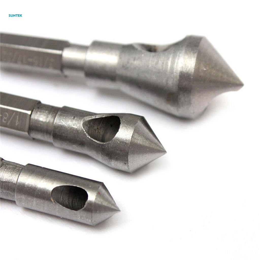 3 Pcs Countersink Drill Deburring Metal Hex Shank. 