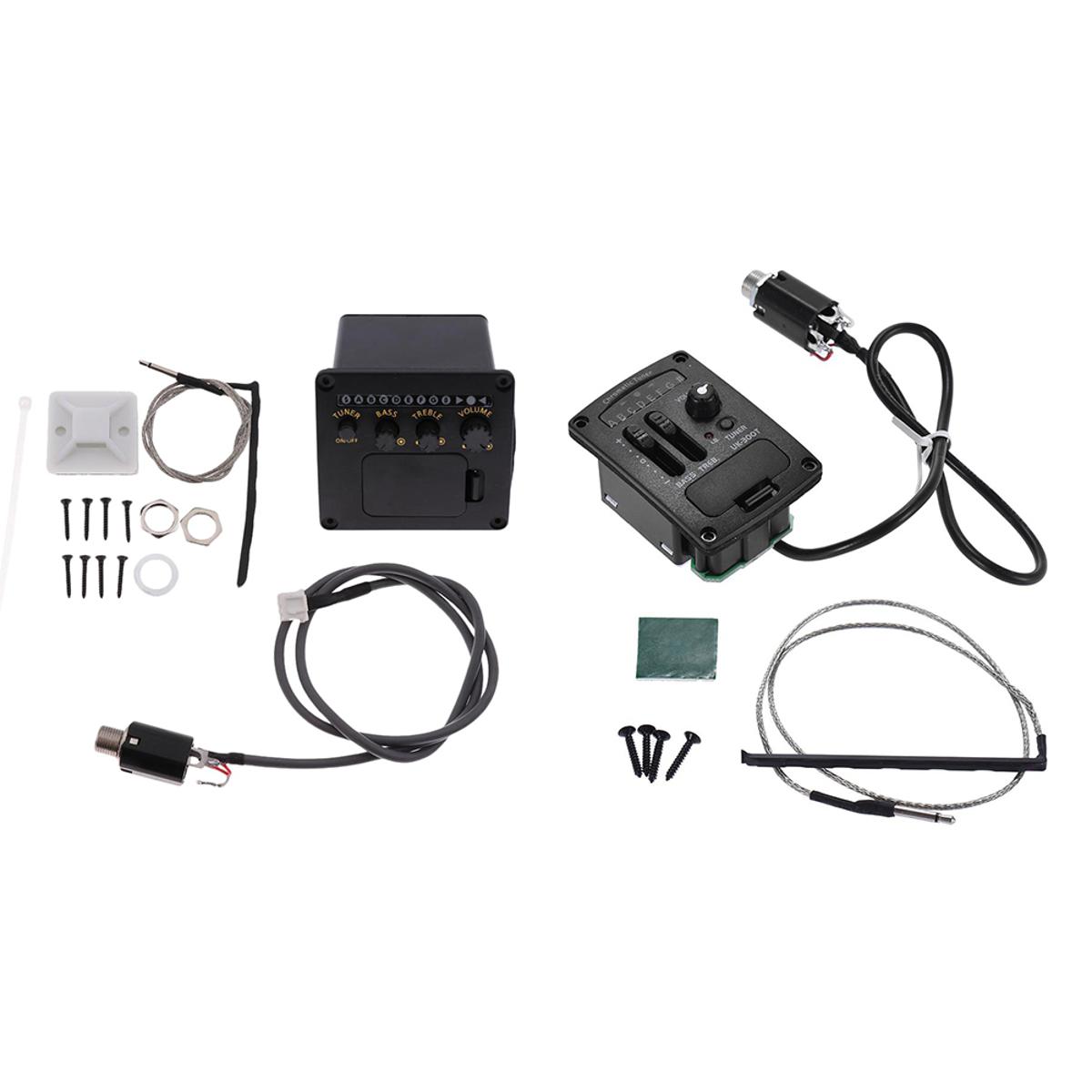 Individual 1 Set 2 Band Pickup Eq Aeq-2T Guitar Washer Screws Set & 1 Set Uk-300T Pickup Preamp Ukelele Pickups Tuner System