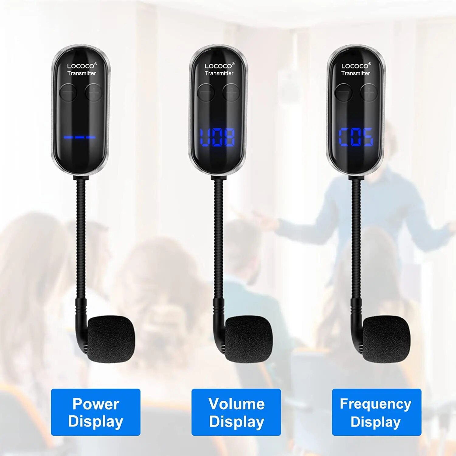 XIAOKOA LOCOCO Wireless Microphone UHF Wireless Mic System with LED Digital Display165 ft Range Microphone for Voice Amplifier. 