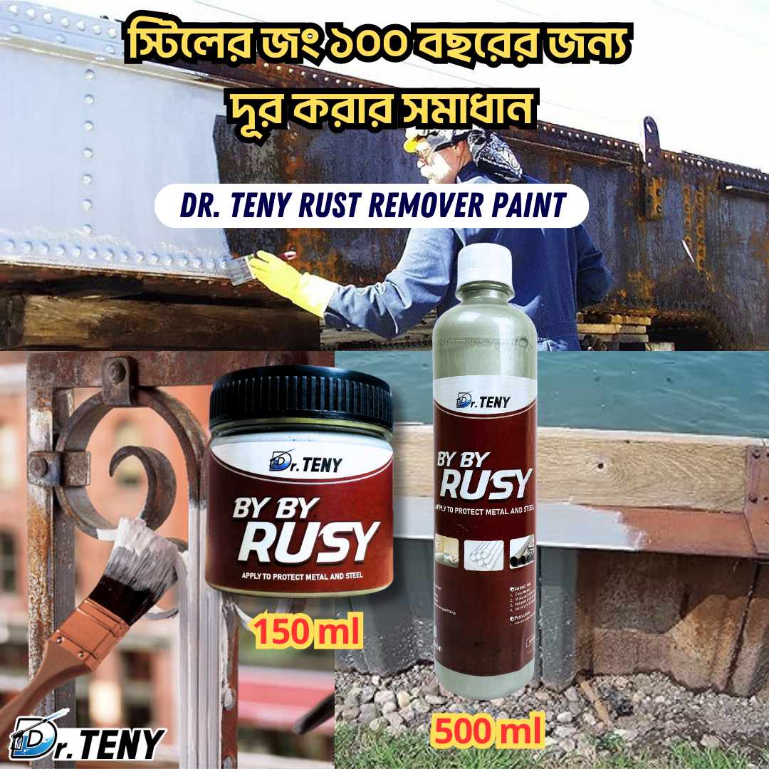 Dr Teny Anti-Rust Paint For Metal-Multiple Colors To Choose, By By Rusy, dr teny Rust Preventative Coating, Water-Based Metal Rust Remover, Water Based Metallic Paint, Anti Rust Paint For Metal 150 ML and 500 ML. 