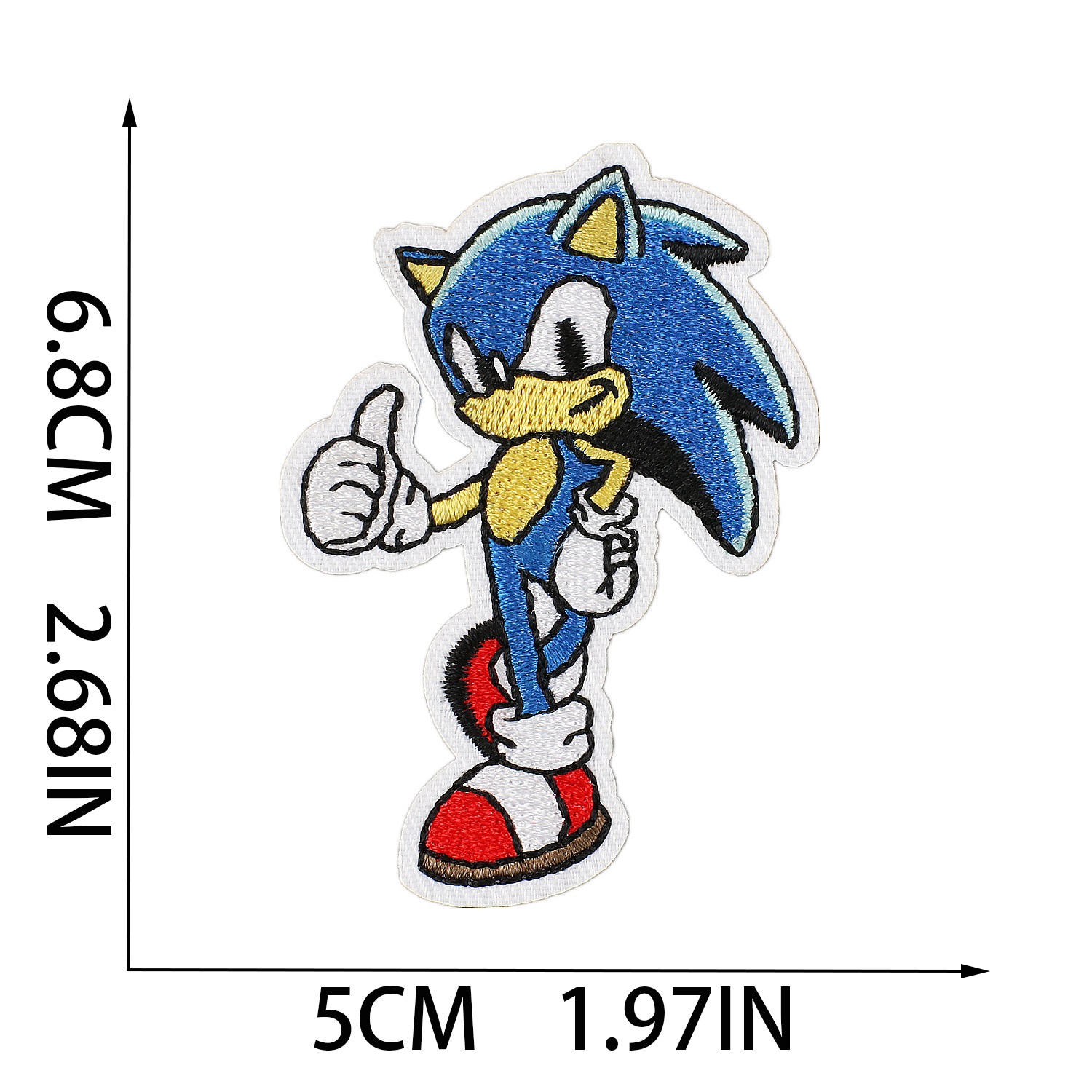 Xiaotian Cartoon Hedgehog Anime Computer Cloth Game Character Embroidery Zhangzi Patch Paste. 