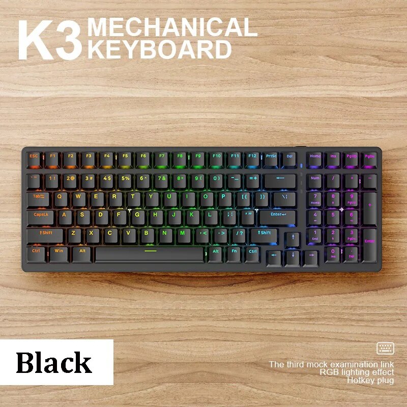 Xiaomi Mechanical Keyboard 100 Key Anti-ghosting LED Backlit Red/Blue Axis Wired Gaming Keyboard For Laptop PC Gamer Computer. 