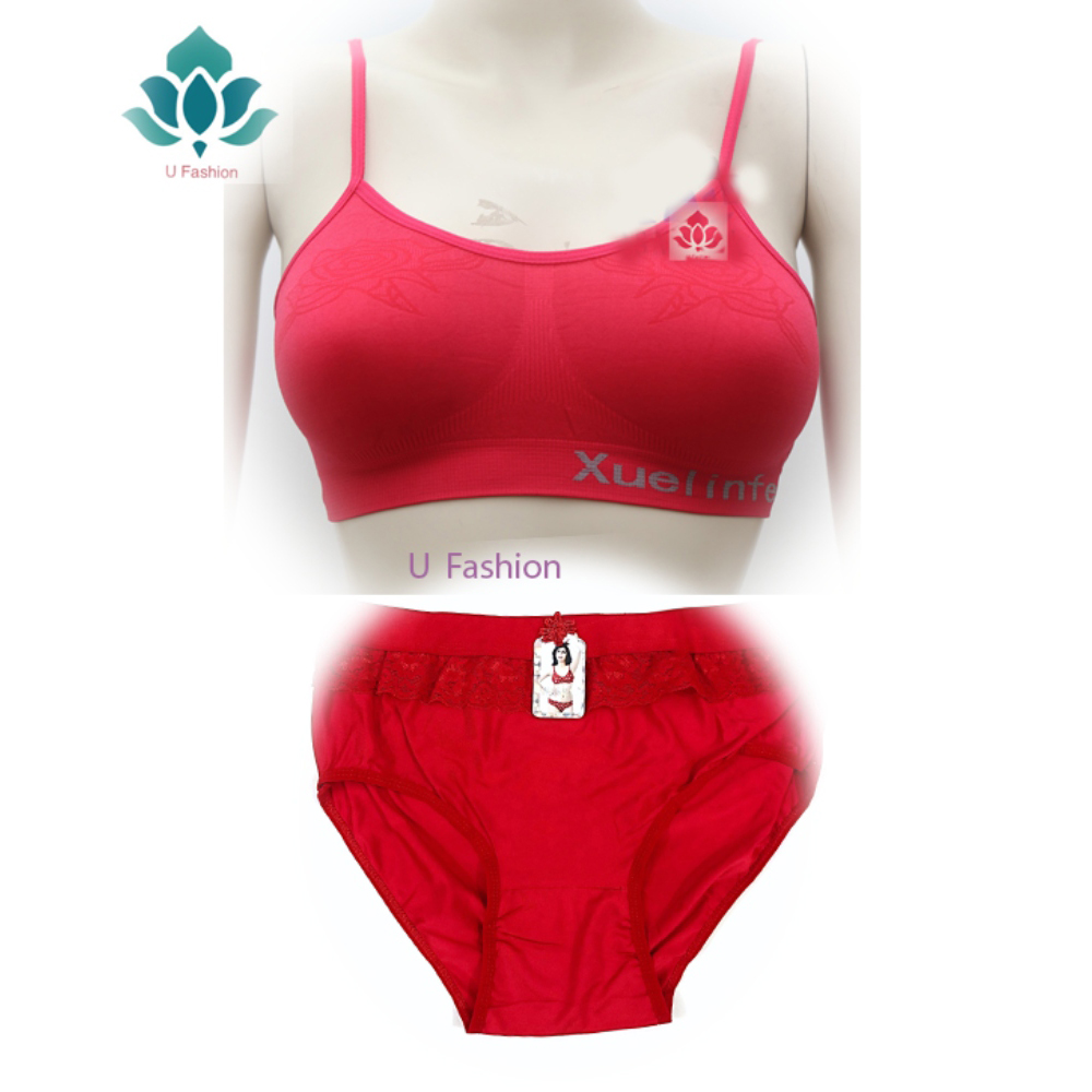 Body Shape With Stripe Thai Bra and Pantie for Teenager.