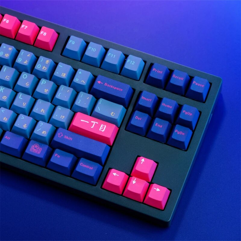GMK Japan Kabukicho Cherry Profile Keycap 129 Keys PBT Dye Sublimation Japanese Keycap Mechanical Keyboard Keycaps for MX Switch. 
