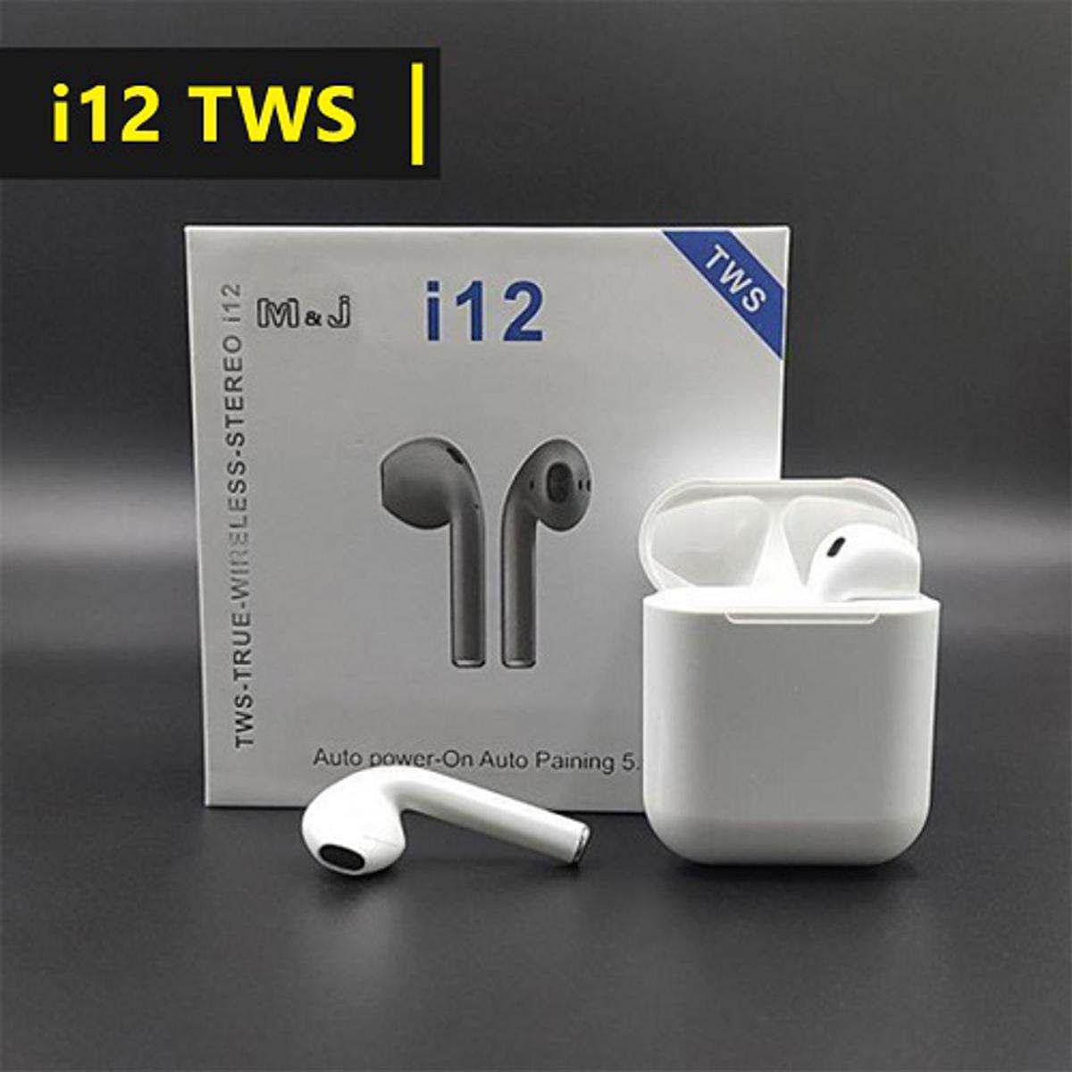 Exclusive i12 TWS Bluetooth 5.0 Earbuds with Charging Case - Bluetooth Headphone - Bluetooth Headphone - Air Buds - Tws - ব্লুটুথ হেডফোন