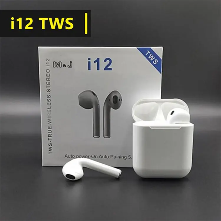 Exclusive i12 TWS Bluetooth 5.0 Earbuds with Charging Case Bluetooth Headphone Bluetooth Headphone Air Buds Tws