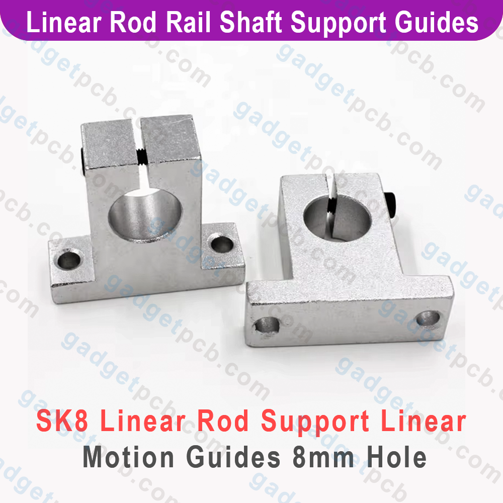 SK8 Linear Rod Rail Shaft Support Linear Motion Guides 8mm Bore for SK8 Shaft Support SK8 Linear Motion Slide Rail Guide Blocks 8mm Hole Shaft Table CNC SK8 Bracket for CNC 3D Printer Parts. 