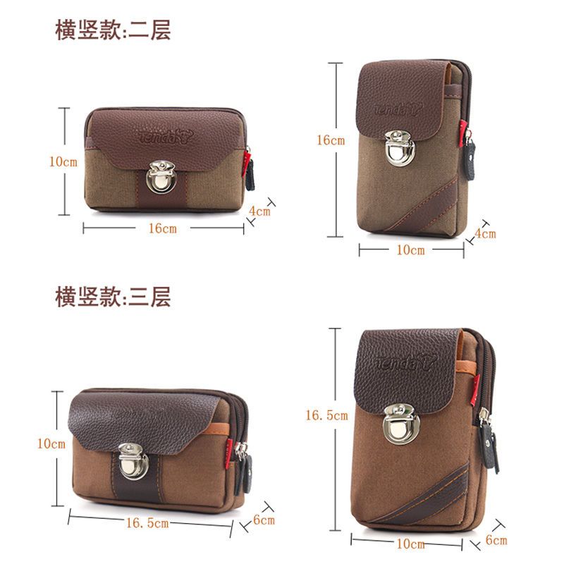 Nanjiren Canvas Bag Men's Waist Bag Multi-Functional New Belt Outdoor Work Bag Waist Hanging Bag. 