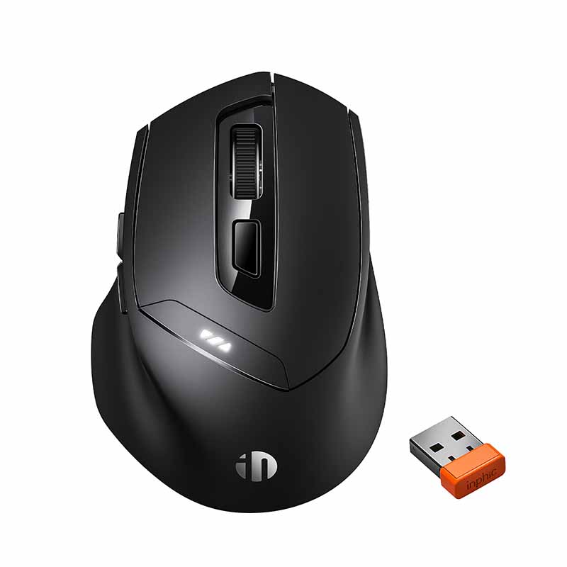 INPHIC DR01 Wireless Bluetooth Mouse Rechargeable Office Lightweight Portable Three-mode Laptop IPad Universal Ergonomic Mouse. 