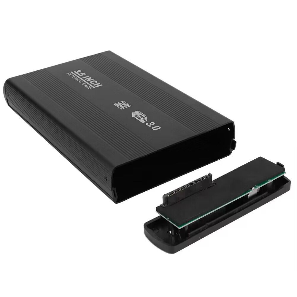 3.5 inch Hard Disk Case SATA USB3.0 Aluminum Alloy HDD Case External Hard Drive Enclosure with USB Cable for PC Computer Laptop. 