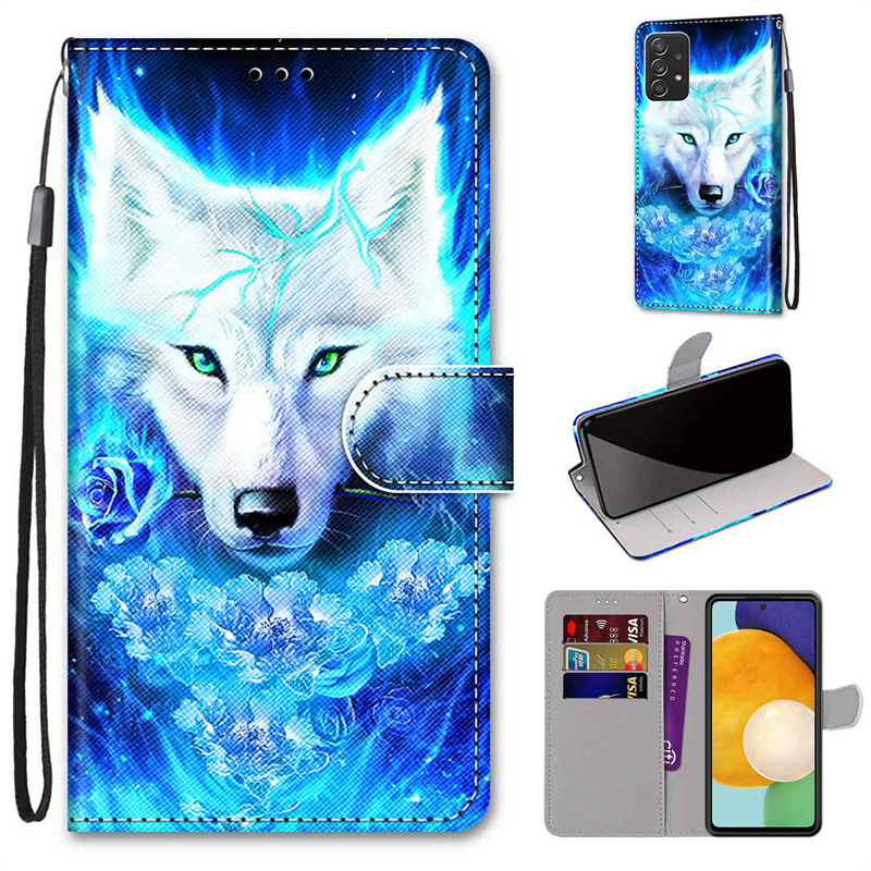 Tiger Animal Painted Wallet Phone Case For Samsung Galaxy A51 A71 A21S A31 A41 A11 A30S A10 A30 A50 A40 A20E A 20S Case Cover. 