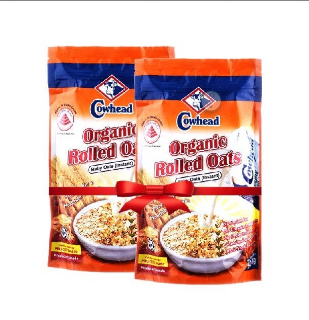 COMBO Cowhead Organic Rolled Baby Oats (Instant) 2 Packets