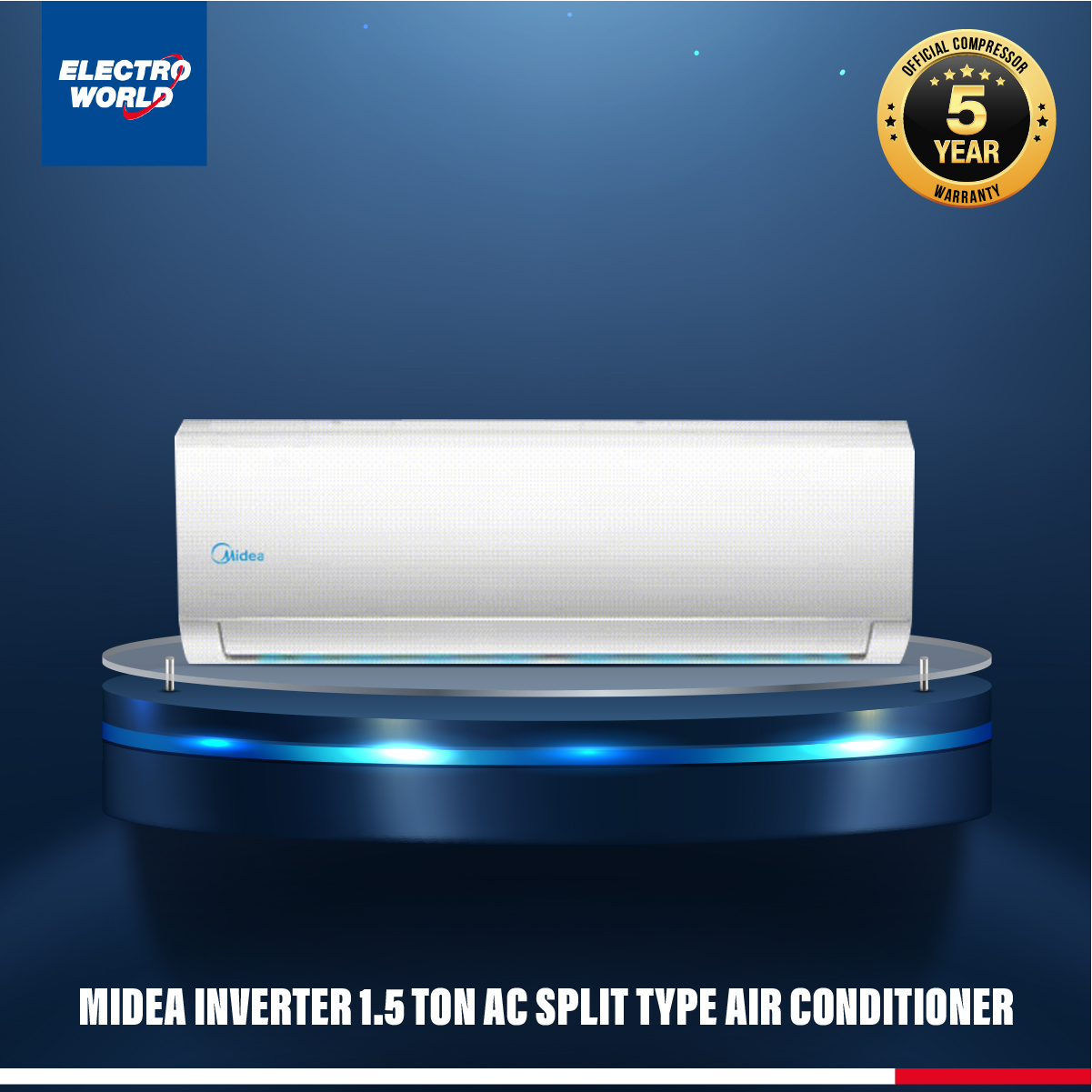 Midea Inverter 1.5 Ton Ac Split Type Air Conditioner 10 Year Compressor Official Warranty