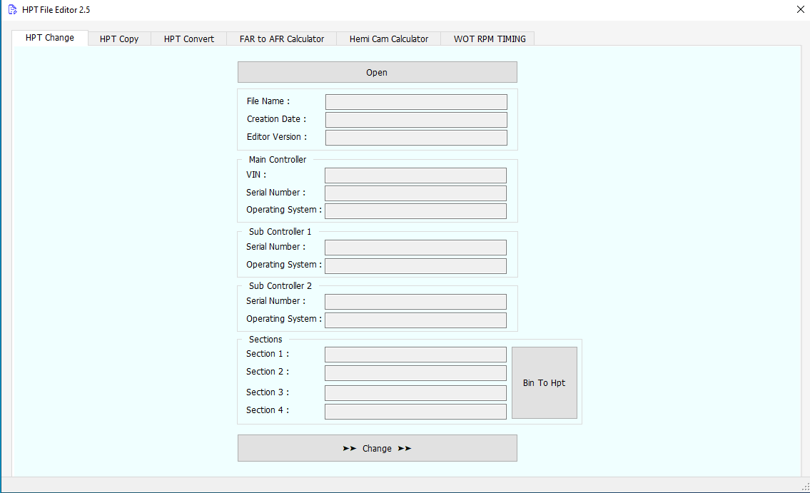 ECU BIN File to HPT File Converter – HPT File Editor 2.5