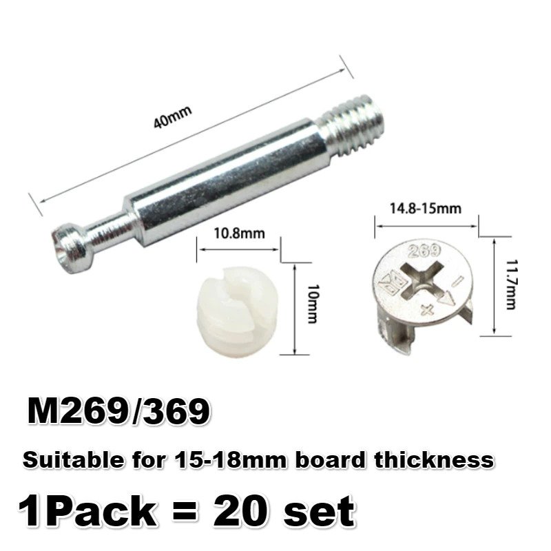 10set/lot Three in One Screw Furniture Connector Fixer Eccentric Wheel Nut Connection for Clothes Cabinet Desk Link. 