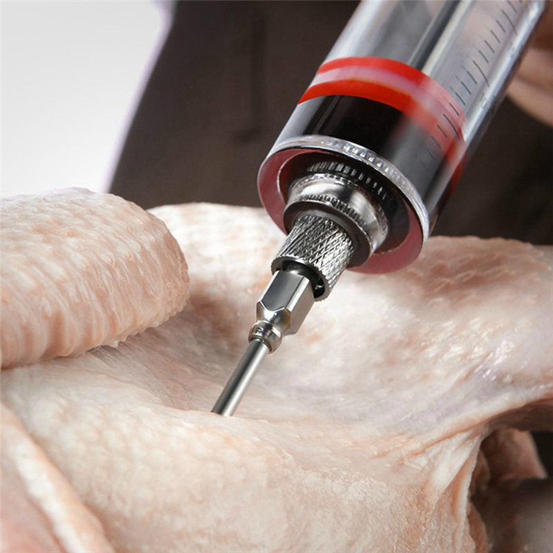 Meat Injector Syringe - 3 Marinade Injector Needles for BBQ Grill, Turkey Injector Kit, Marinades Injector for Meats Easy Install Easy to Use. 