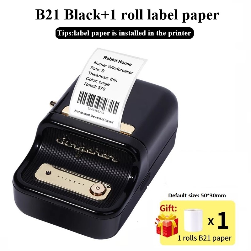 NIIMBOT B21 Label Printer Inkless Portable Thermal Label Maker Sticker
