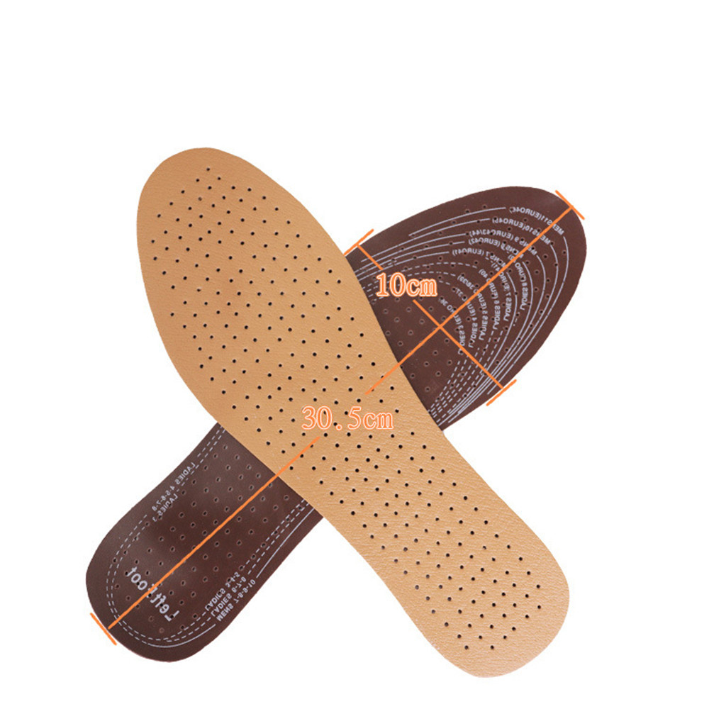 1Pair Ultra Thin Breathable PU Leather Shoe Insoles Large Size Absorb Sweat Deodorant Replacement Inner Soles Shoe Insole Pads. 