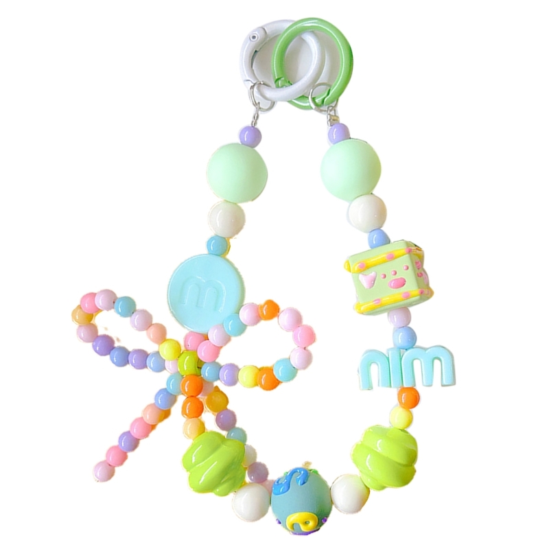 Women Girls Cellphone Pendant Hanging Cord Elegant Plastic Beaded Telephone Strap Jewelry Fashion Accessories