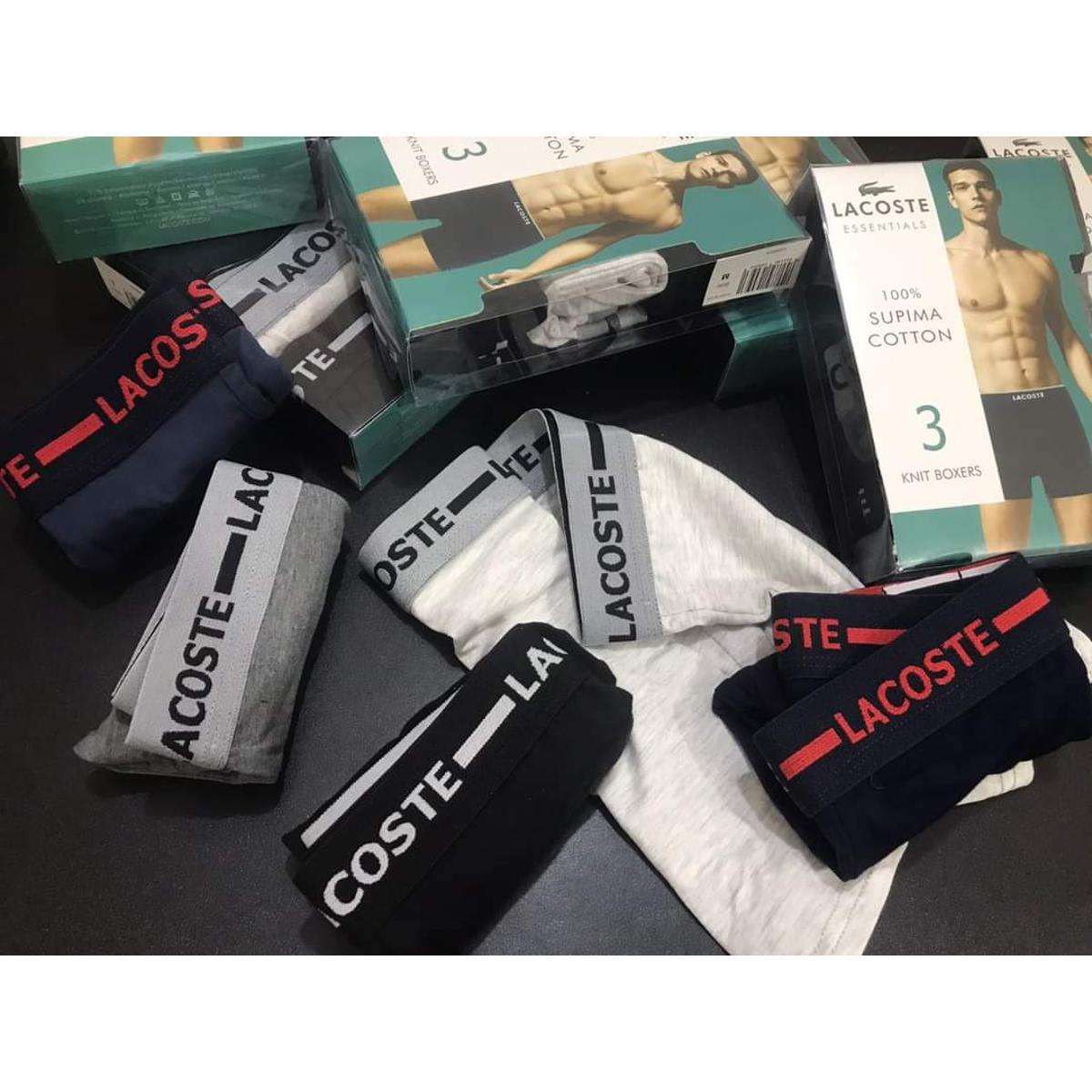 Stylish Boxer LACOSTE Underwear for Men I Premium Quality - Trunk 03 PCS in 1 Box - Under Wear For Men
