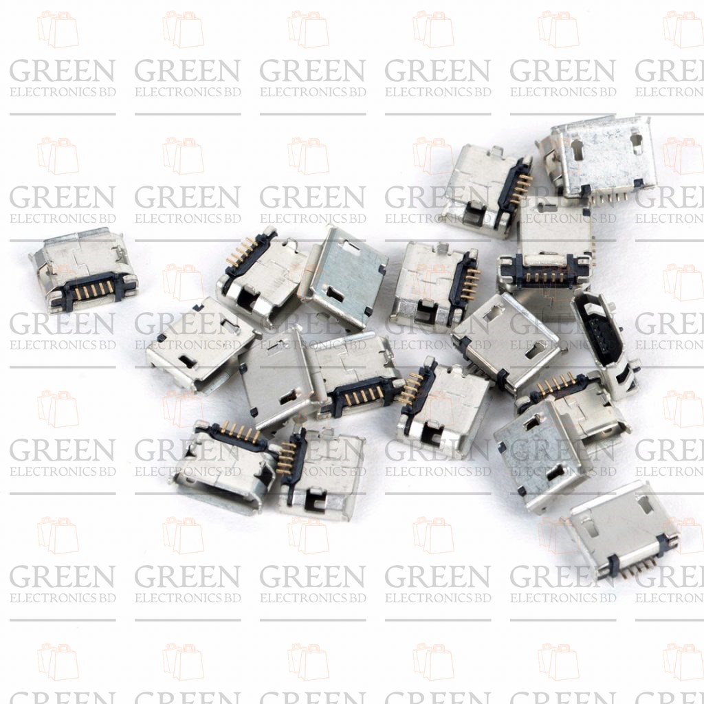 10Pcs- Micro USB Female Connector USB DIP 5 Pin Type B Socket Adapter Solder Port Soldering Repair Parts Panel Mount For Mobile Phone Charger. 