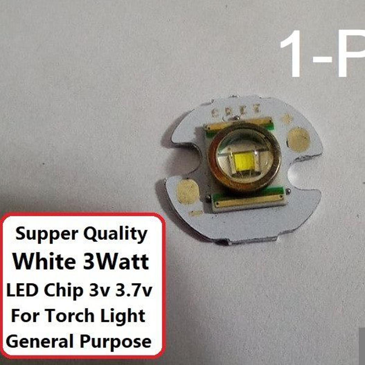 BIG LENS LED WHITE Color 3Watt LED Chip 3.1V 3.7V 3W With Metal Plate Heatsink Heat Sink Aluminum Base 16mm PCB For High Power Torch Light LED Bulbs 3W LED Light Bulbs