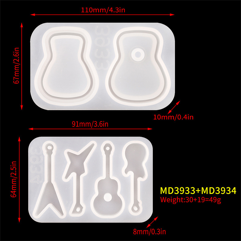 Flower Khmer DIY Crystal Drop Rubber Mold, Guitar Pick Mold, Storage Box, Music Accessories, Keychain, Silicone Mold
