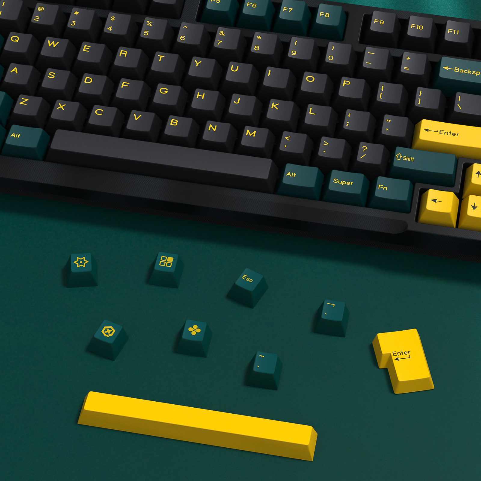 KBDiy GMK MarrsGreen Keycap Cherry Profile Double Shot PBT ISO Keycaps For DIY Gamer Mechanical Keyboard Kit Gaming Point KeyCap. 