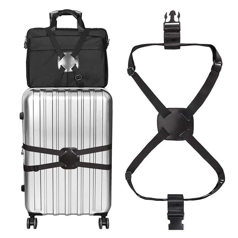 Lage compartment travel lage packaging, one word fixed, pull rod box, elastic rope binding, fixed strap. 