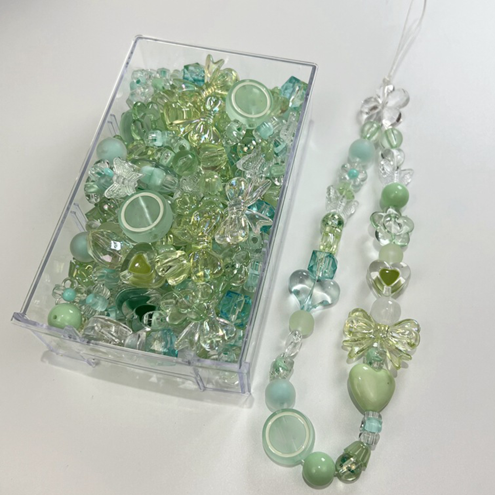 DIY Craft Beads Flower Multi-color Transparent Loose Beads. 