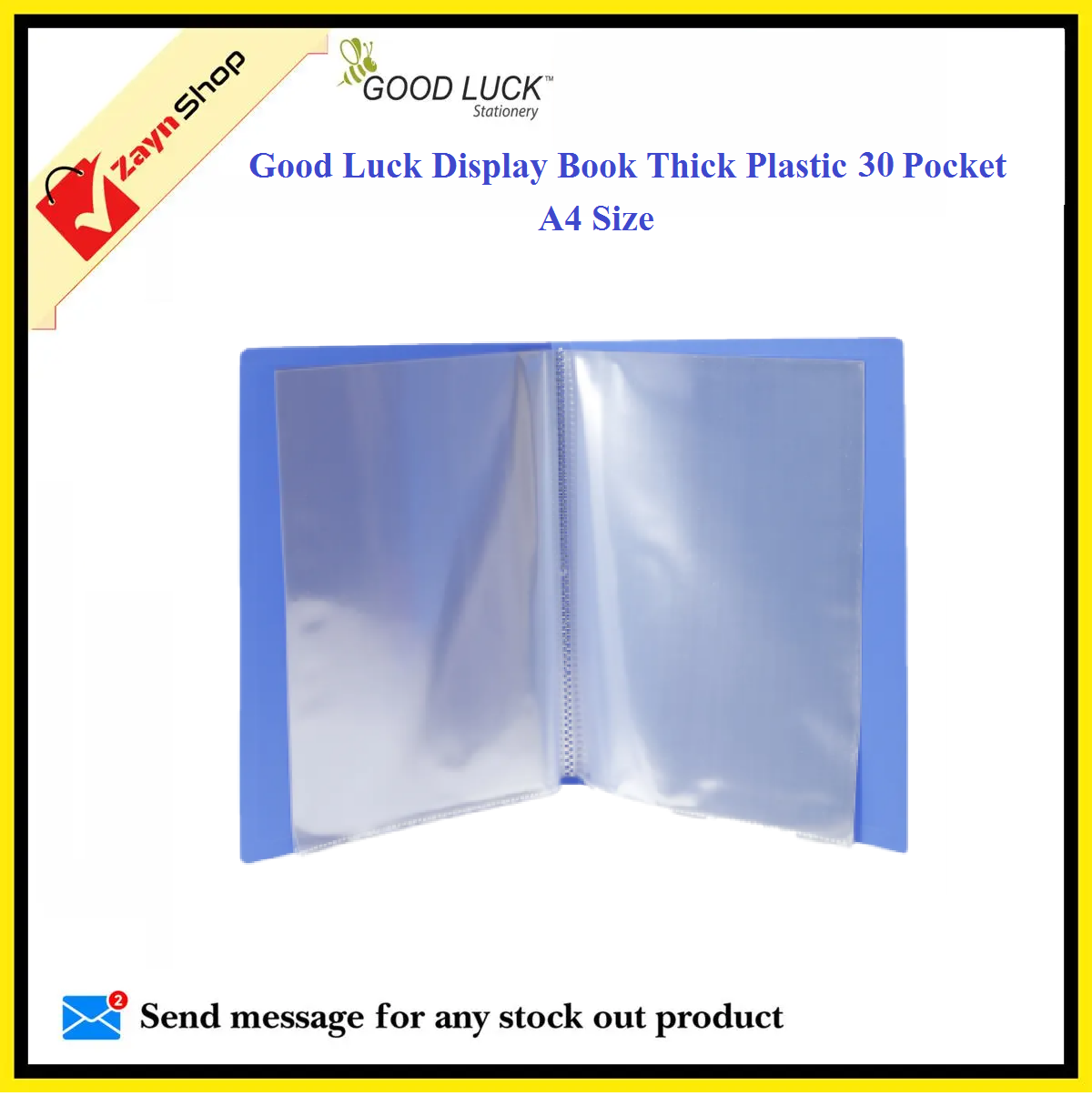 Good Luck Display Book 30 pocket Thick Plastic File Folder Display Presentation Book, A4 Size Random color 1pcs. 