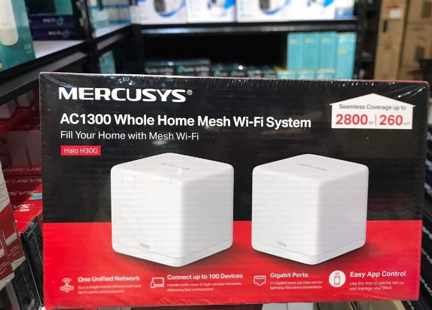 Router Mercusys Halo H30G Whole Home  Mesh (2 pack) (Warranty: 02 Years, Service waranty: 05 Years). 