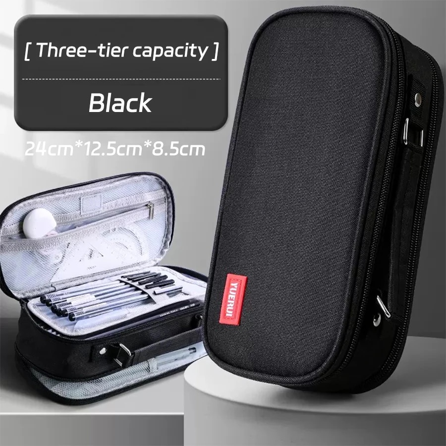 Portable Large Capacity Pencil Case Upper Pen Box Multifunctional Stationery Bag Boy Back to School Office Supplies Stationery. 