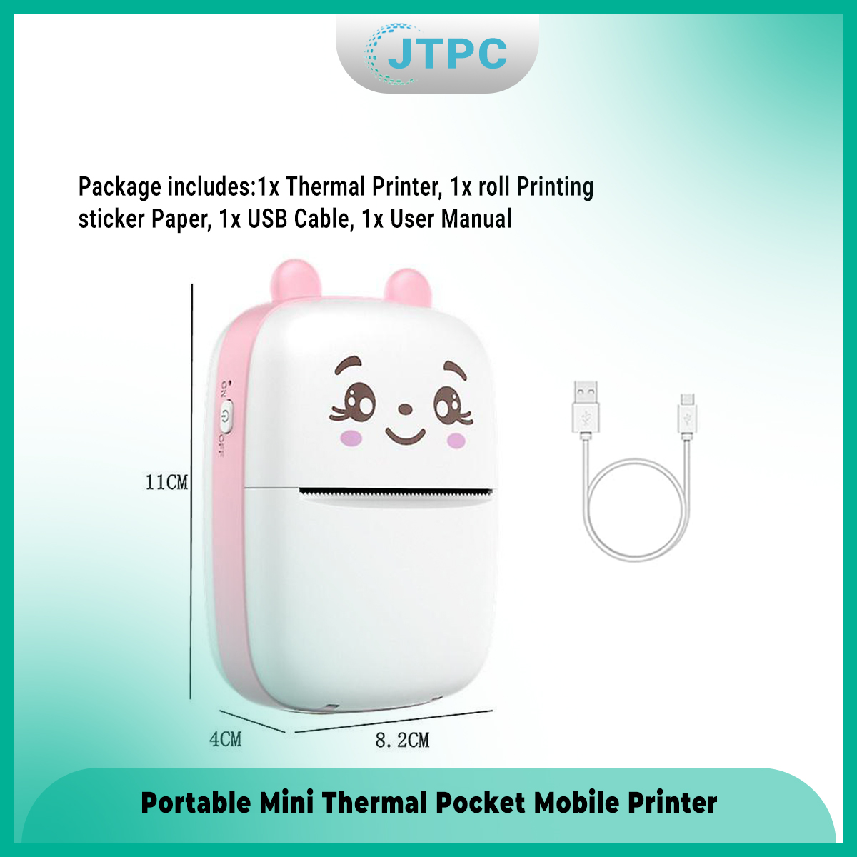 Mini Thermal Printer Photo Note Sticker Printing Bluetooth Wiressless Printer for IOS Androd Phone No Need Ink in 57mm.. 