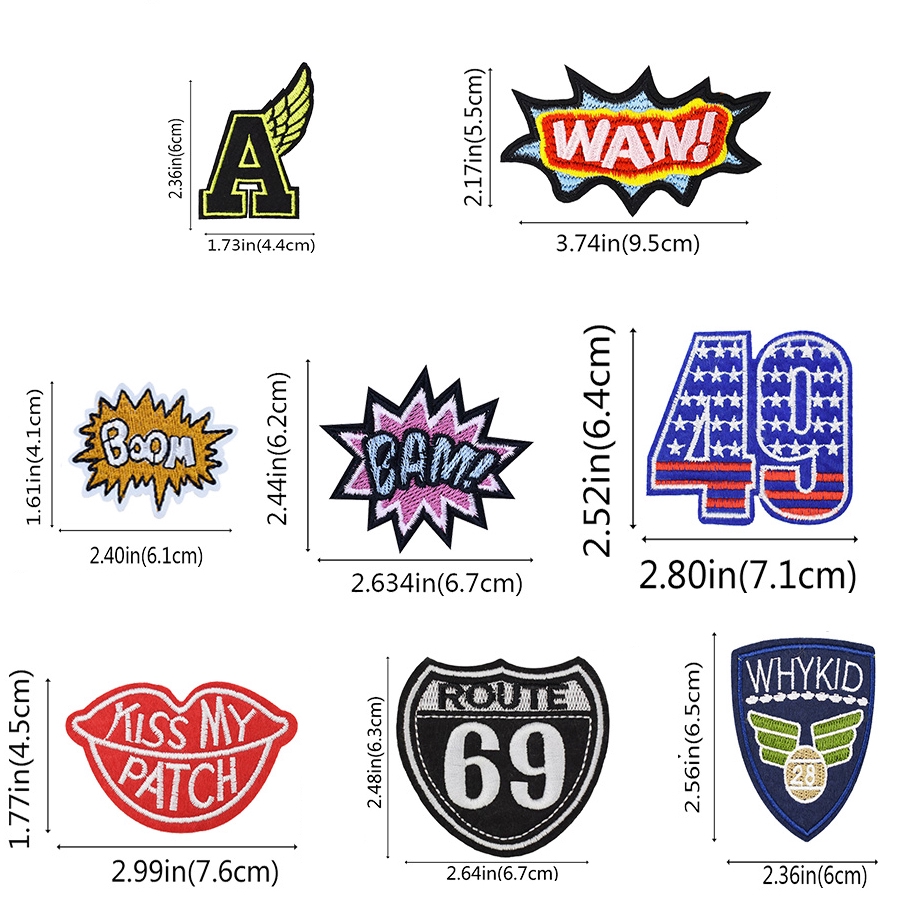 1 PCS Pop Style Text Patch for Clothing Embroidery Sewing Applique Funny Graffiti Patch DIY Jacket Windbreaker Jeans Bag Garment. 