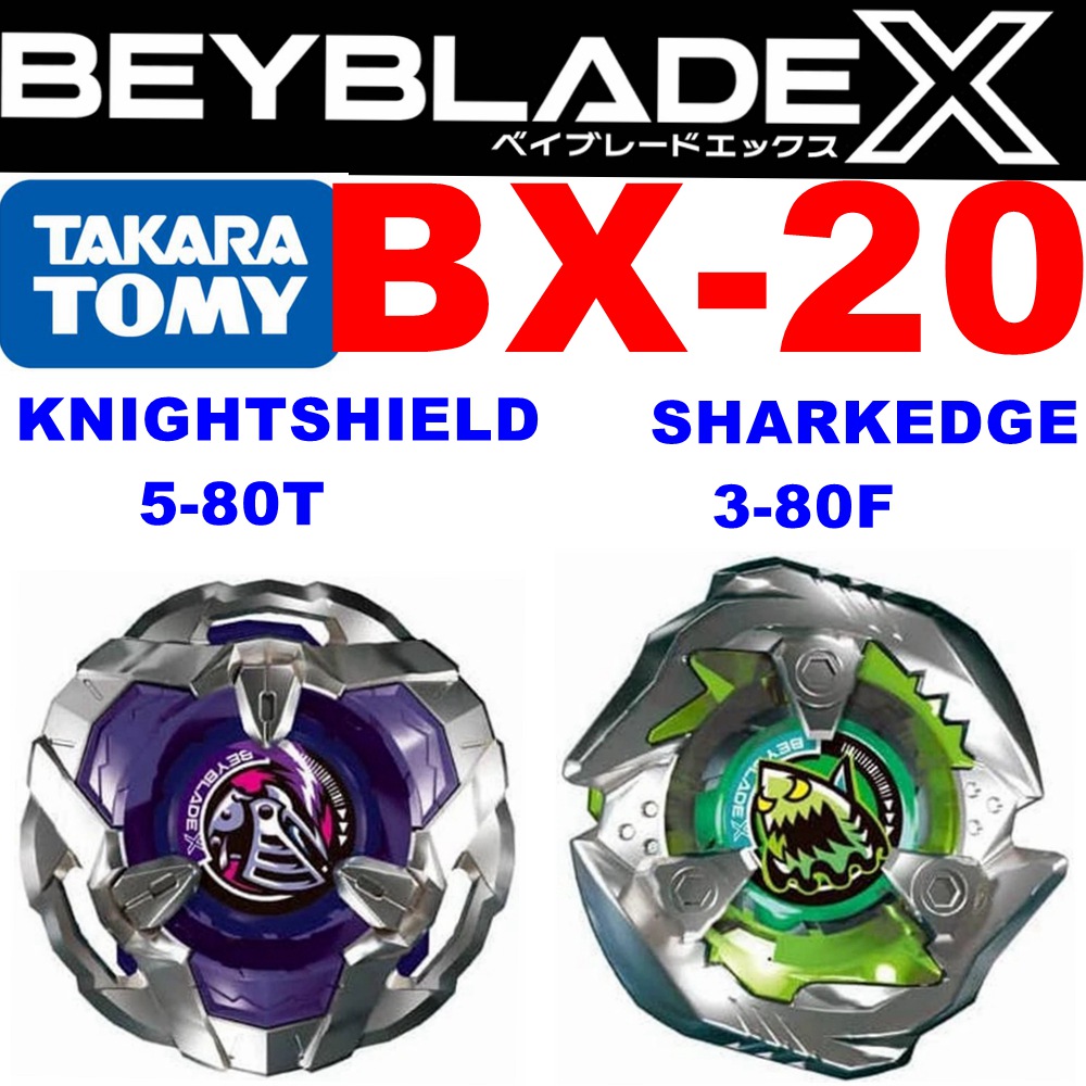original takara tomy BEYBLADE BX-20 knight shield 5-80T and shark edge 3-80F no box