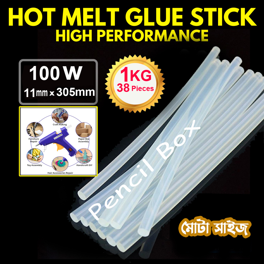 Indispensable - Glue Stick for 100watt Gun (Wide size ) 1 KG - Transparent Made in Taiwan - Tools, DIY & Outdoor - Modern and Trendy