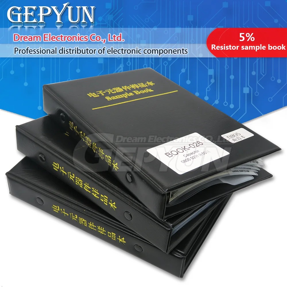 Resistor Kit Smd Book 0603/0805/0402/1206/0201 Resistor sample book 1% SMT 170/177 Values 25/50 pcs 0R-10M Smd Sample Book