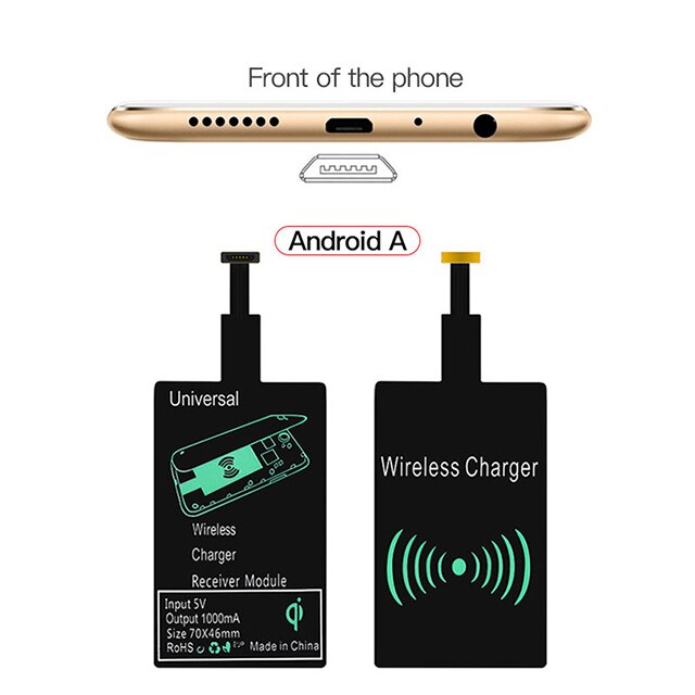 Wireless Charging Receiver QI Standard Micro USB A B Type-C Suitable For iPhone6S/7 Apple Samsung HUAWEI OPPO VIVO charge patch. 